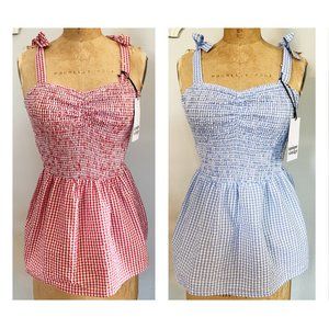 Unique Vintage Small Gingham Seersucker Tops- NWT